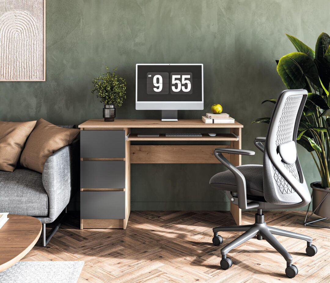 CINO íróasztal, szín: artisan tölgy/grafit