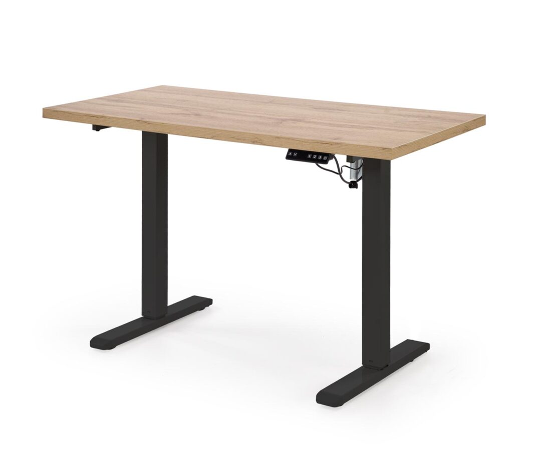 B54 állítható magasságú íróasztal, szín: artisan tölgy/fekete