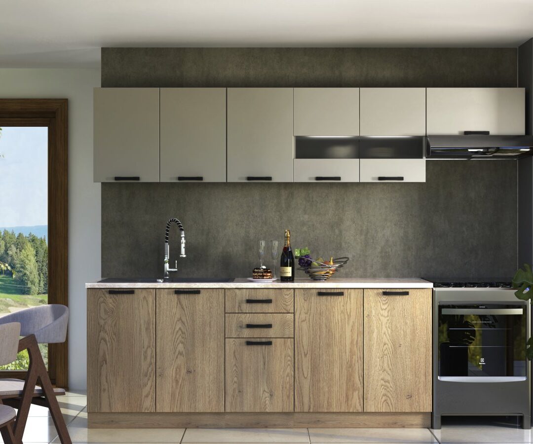 PERLA 260 blokk konyha, korpusz: cremona tölgy/kasmír, front: cremona tölgy/kasmír