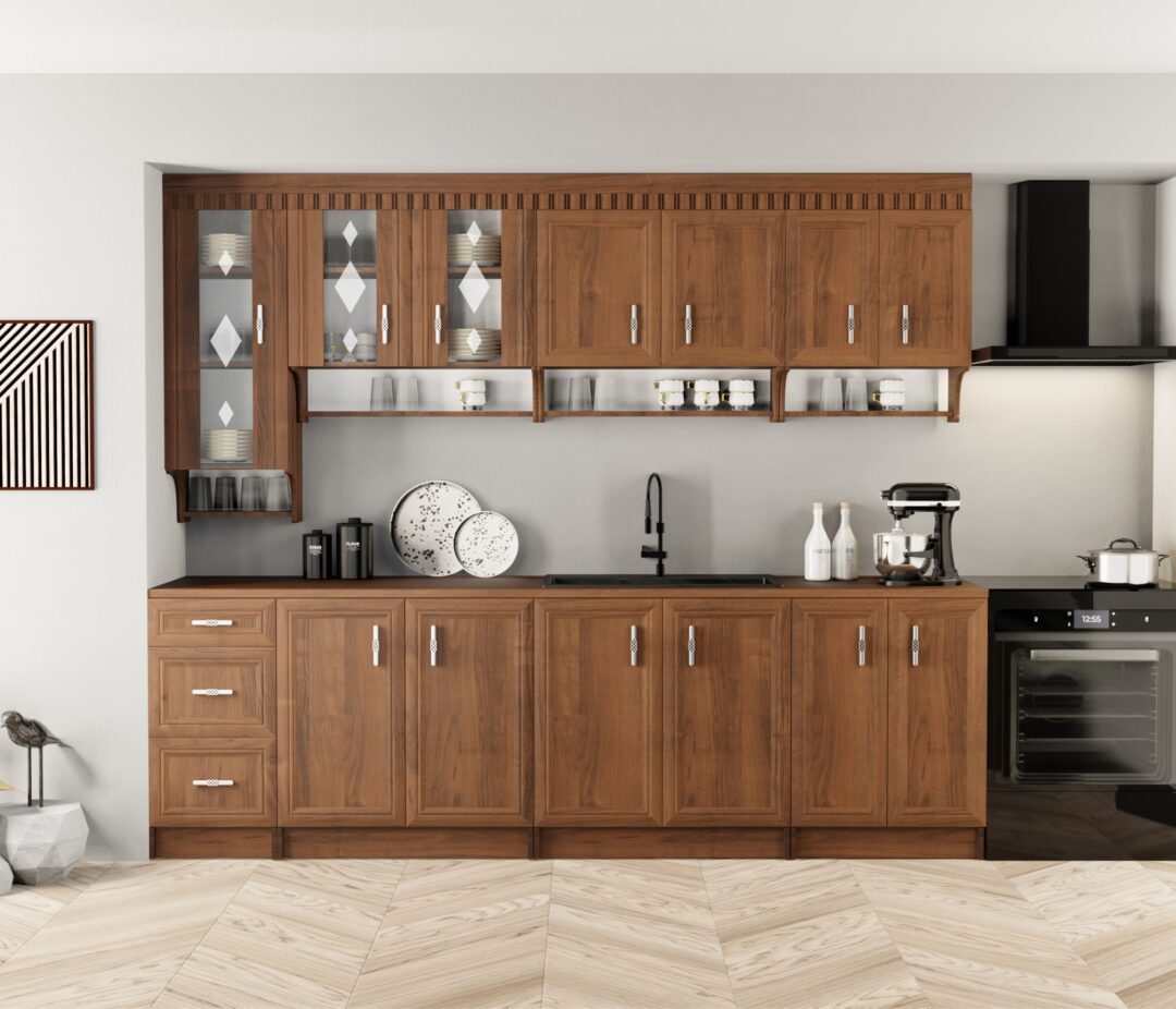 MARGARET 3 260 blokk konyha, korpusz: dió, front: dió